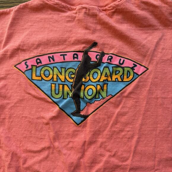 Vintage 90s Santa Cruz Longboard Union Surf Tee Hanes Beefy-T Single Stitch USA - Picture 4 of 9